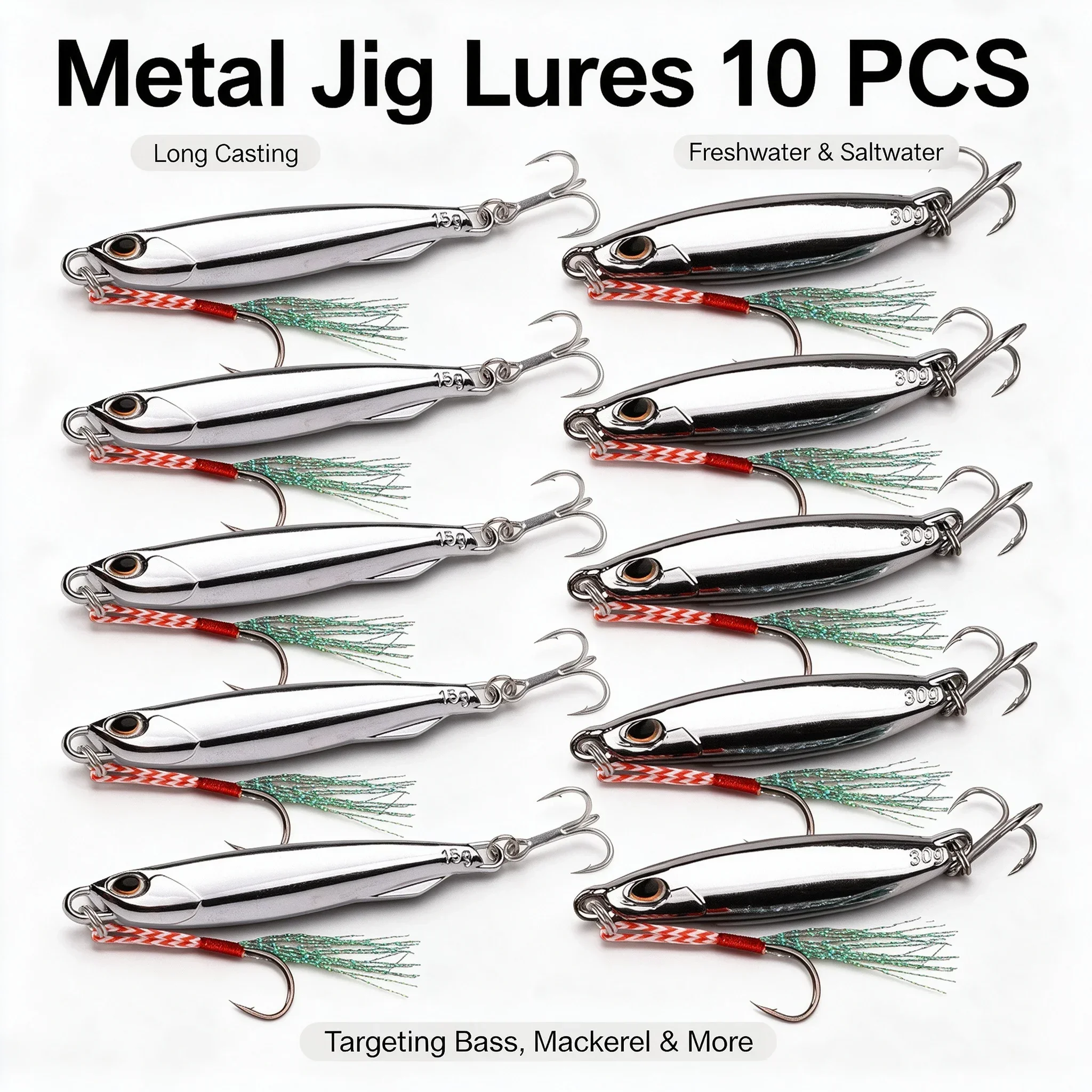 10Pcs Metal Casting Jig Spoon  - Fishing Lure Spoon review and price