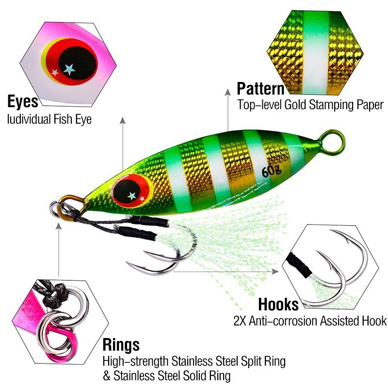 Metal Jig Spoon Lure 10-60g Fi - Fishing Lure Buzzbait review and price
