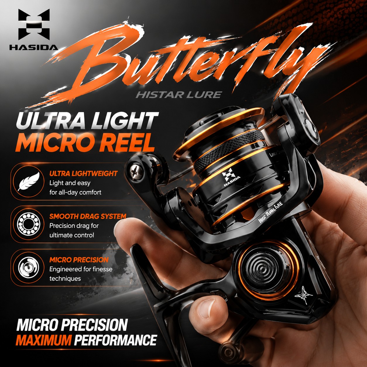 HASIDA Butterfly 800 Ultraligh - Kastking Reel Zephyr review and price